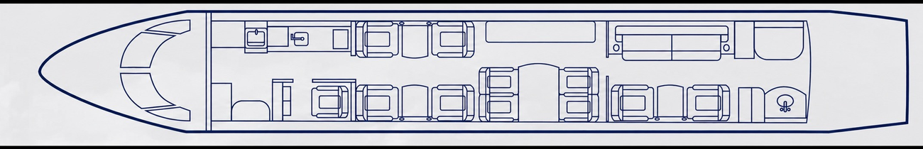 2015 Gulfstream G550 cabin layout