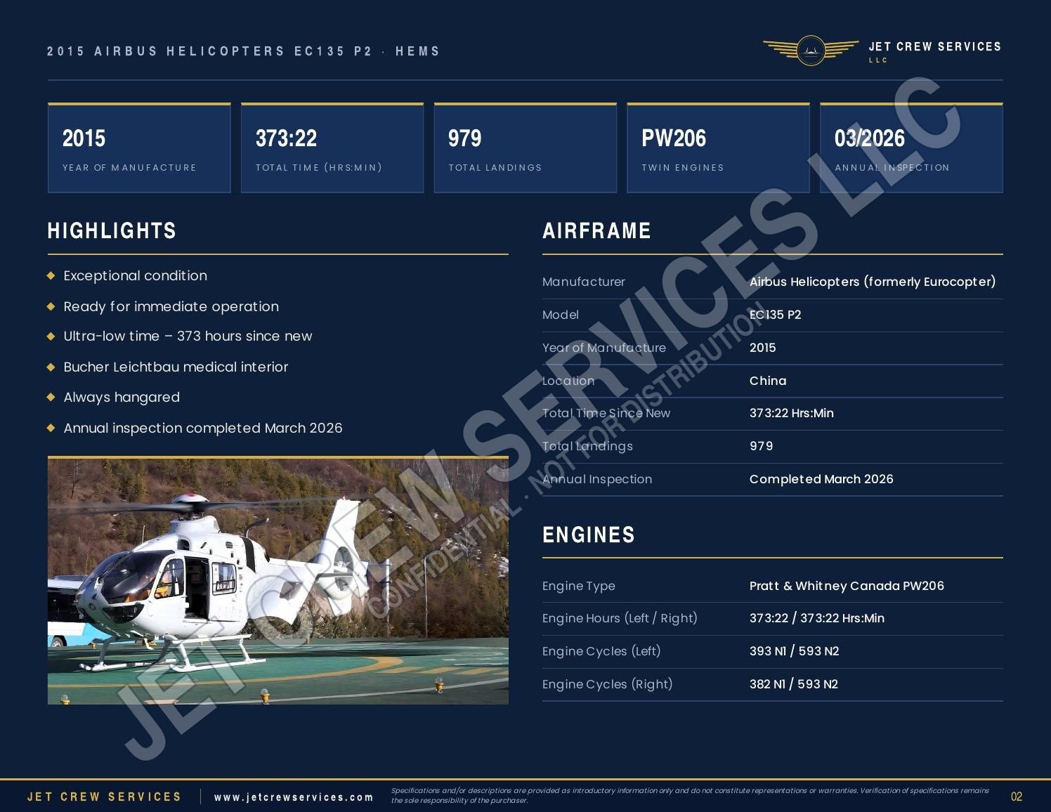 2015 Airbus EC135 P2 specification, page 2 of 7