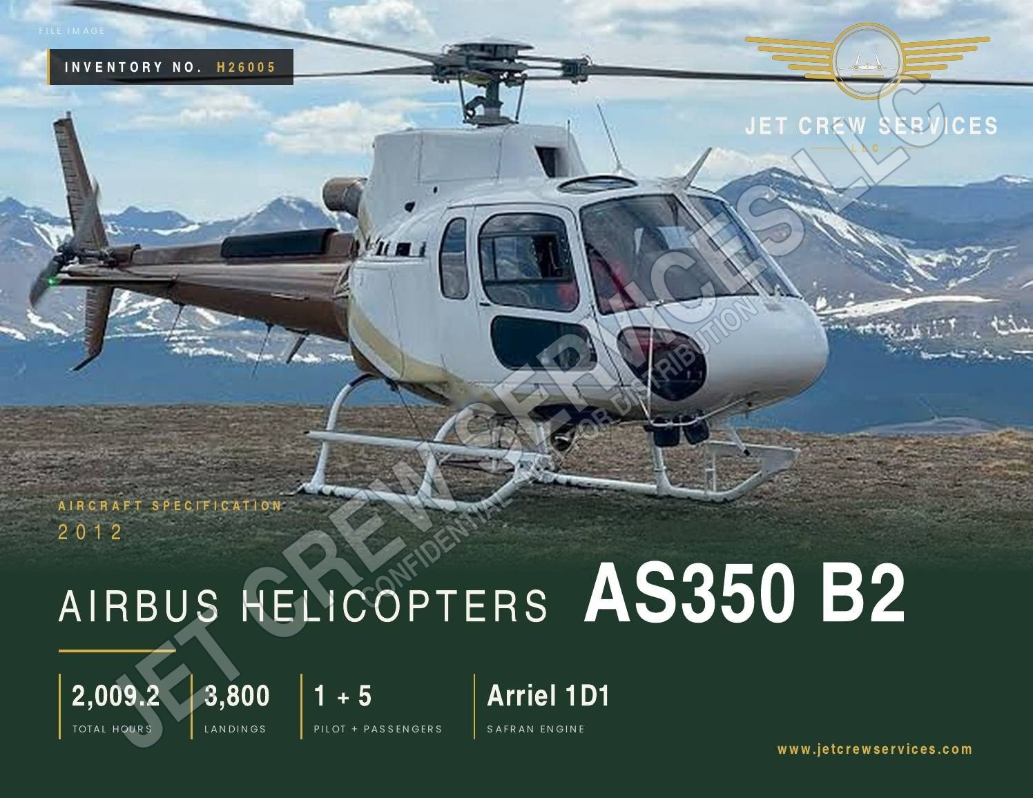 2012 Airbus AS350 B2 specification, page 1 of 7