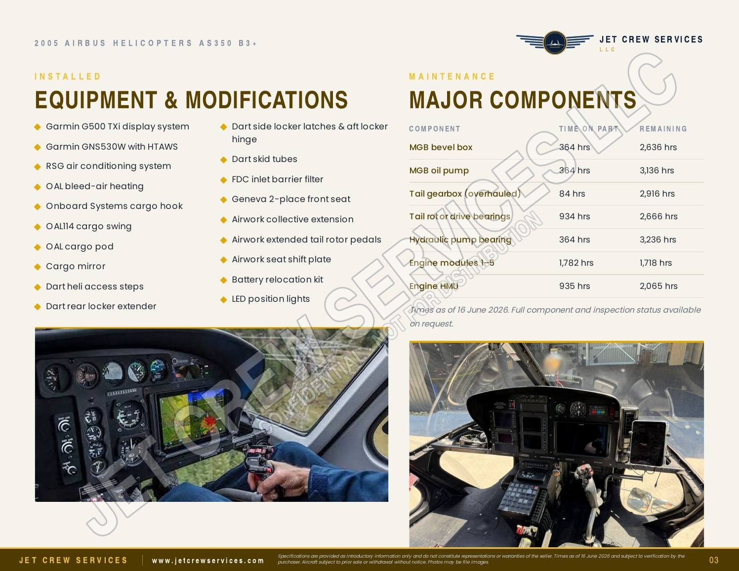 2005 Airbus AS350 B3+ specification, page 3 of 6