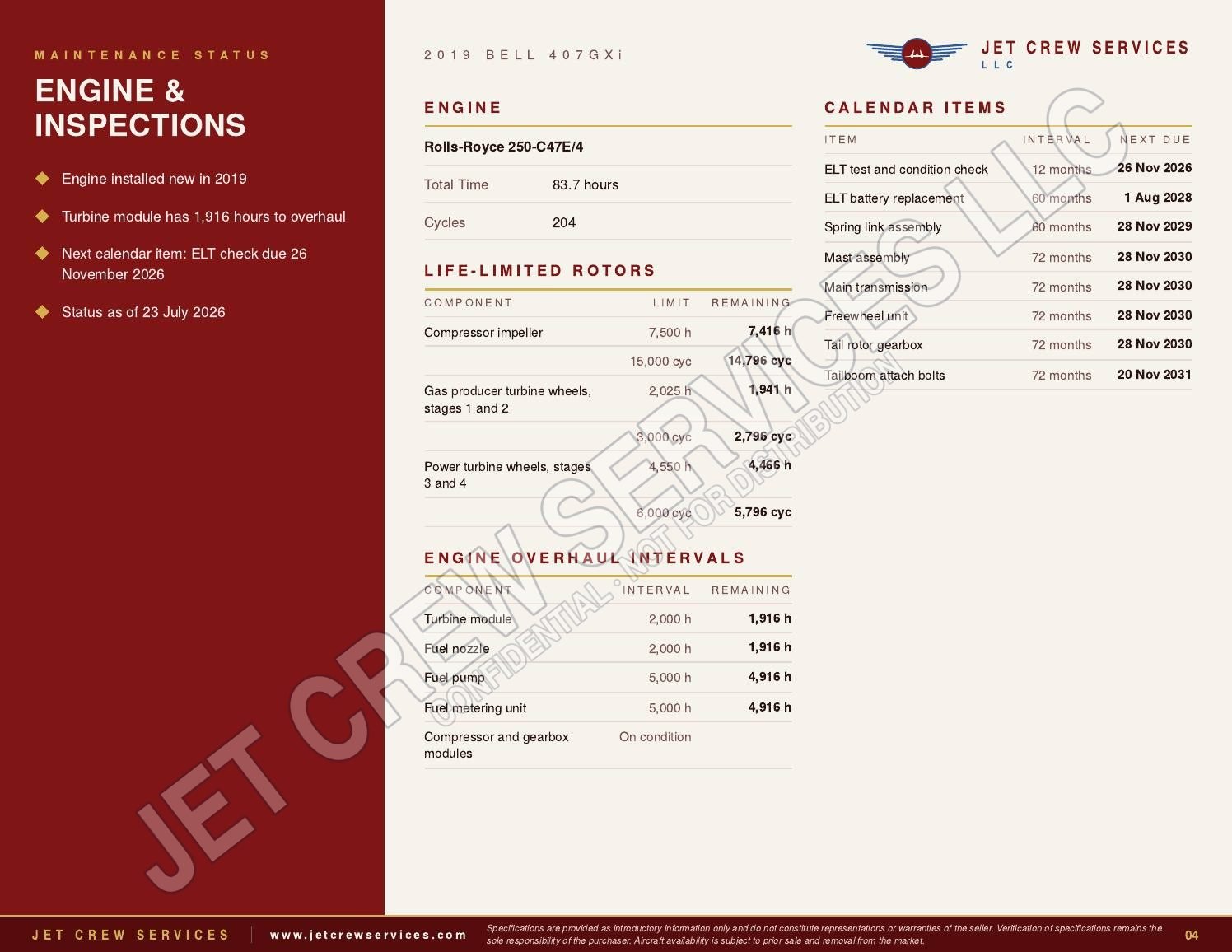 2019 Bell 407GXi specification, page 4 of 7