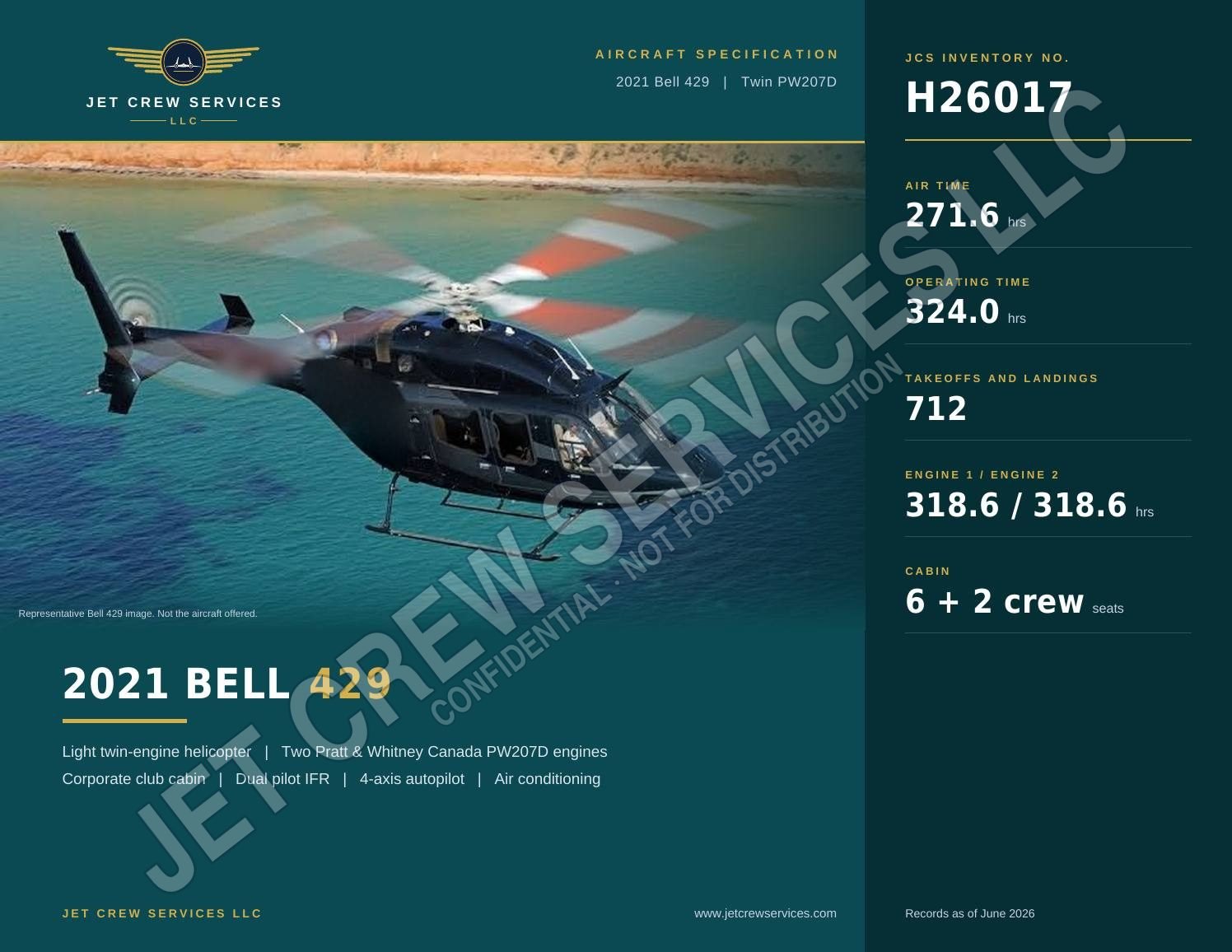2021 Bell 429 specification, page 1 of 5
