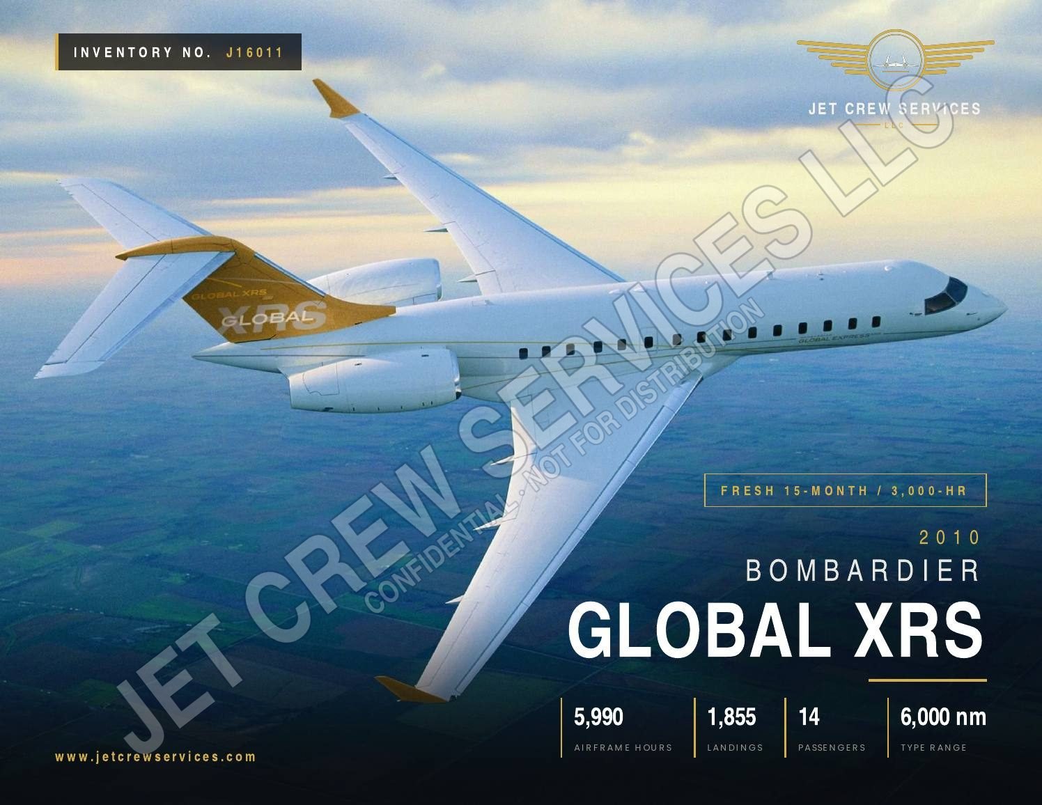 2010 Bombardier Global XRS specification, page 1 of 14